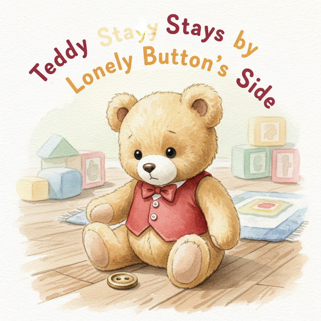 Teddy Stays by Lonely Button's Side