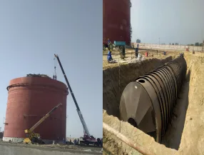 Fabrication and Erection of 22m dia x 19.5m height Mogas Tank