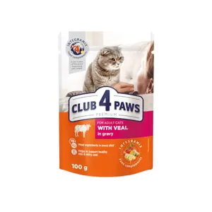 Club 4 Paws Adult Cat Wet Food With Veal 100g