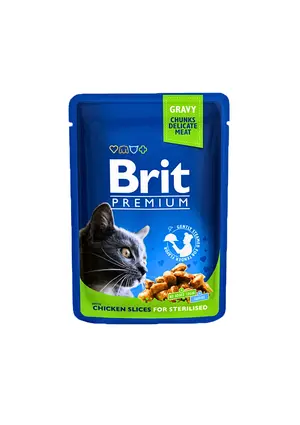 Brit Premium Cat Pouches Chicken Slices for Sterilised 100g