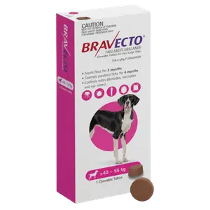 Bravecto MSD 40-56Kg Adult Dog Flea & Tick Treatment - 1 Tablet
