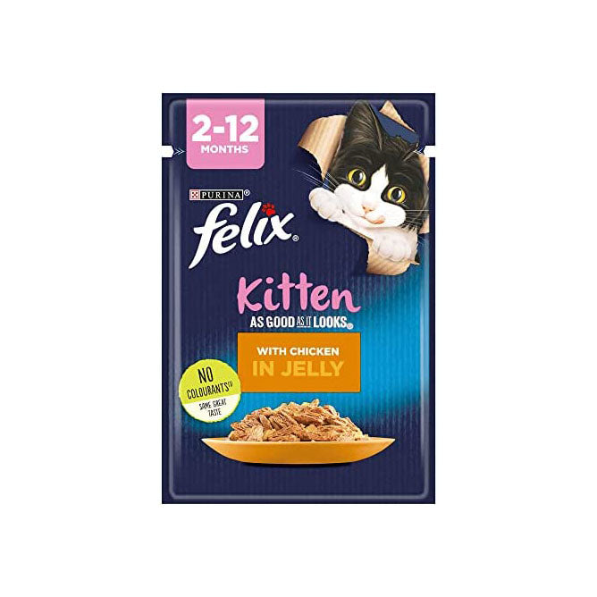 Felix As Good As It Looks for Kitten with chicken in jelly 85g