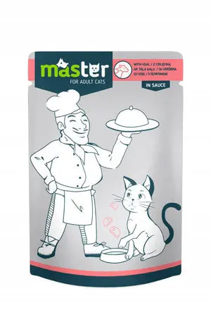 Master Wet Food with Veal in sauce for Adult Cats 80G