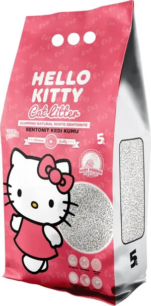 Hello Kitty White Bentonite Clumping Cat Litter Baby Powder 5 L