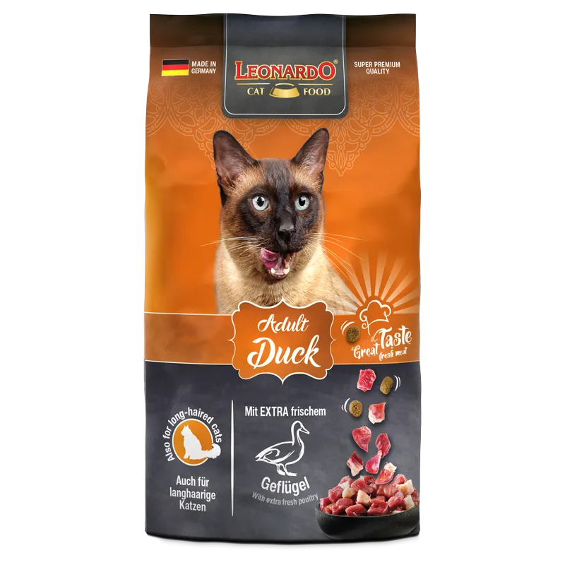 leonardo dry cat food with poultry duck 1.8 kg