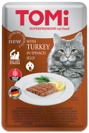 Tomi with Turkey with Spinach in Jelly Cat Wetfood (100G)