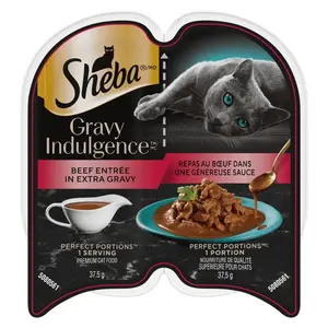 SHEBA® GRAVY INDULGENCE™ PERFECT PORTIONS™ Beef Entrée in Extra Gravy 75G