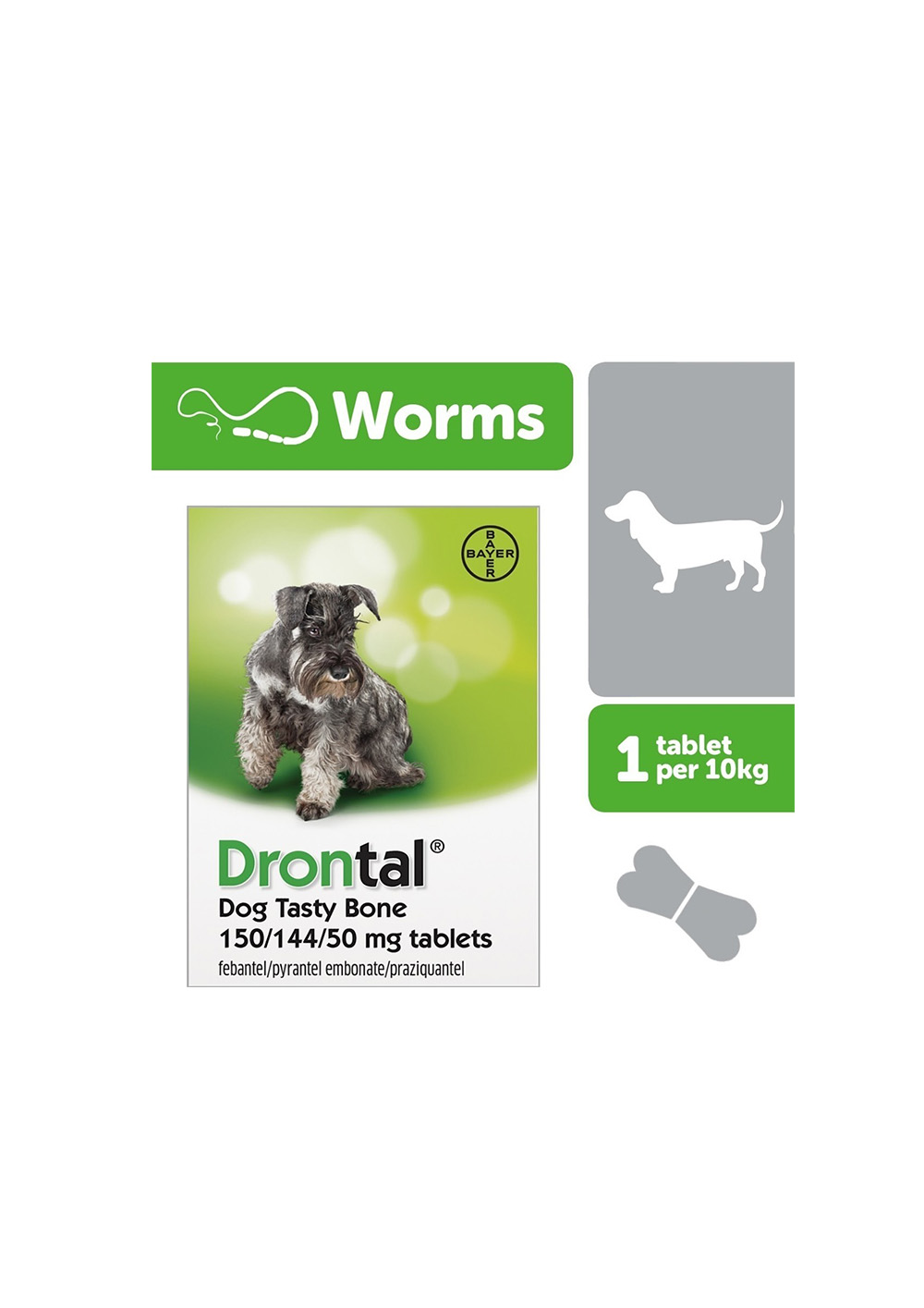 Drontal For Dogs For Worms 1 Tablet per 10 Kg