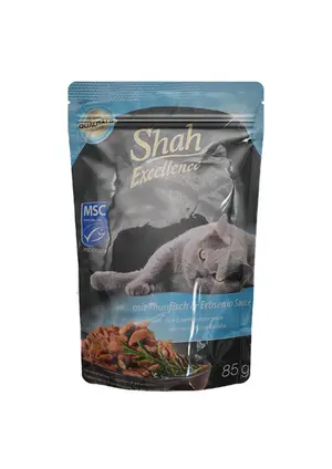 Shah Excellence wetfood for cats With Tuna & Peas in sauce 85g
