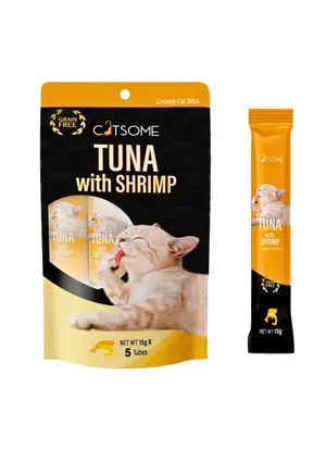 CATSOME Creamy Cat Stick Tuna with Shrimp 75g (5 sticks/pack)