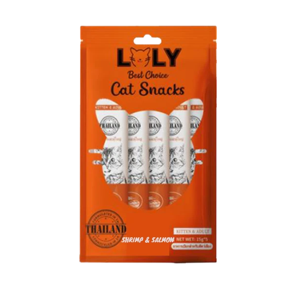 Loly Cat Liquid Snacks with Salmon & Shrimp 5x15G