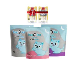 True Test 5L Crystal Cat Litter Bundle – 3 Scents + 2 Wanpy Chicken Treats