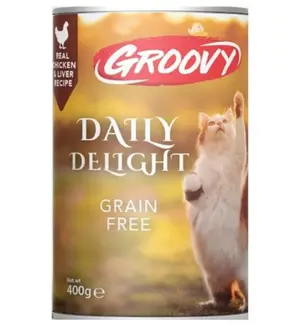 Groovy Daily Delight Wet Cat Food with Chicken & Liver 400GM