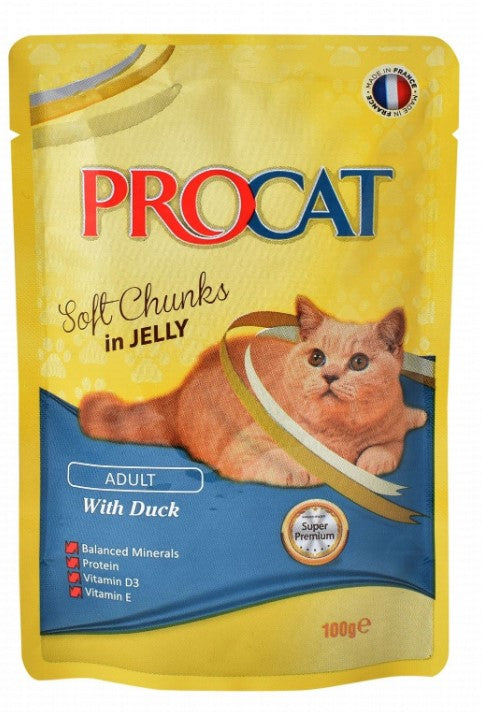 Procat Wet Food Chunks with DUCK 100G
