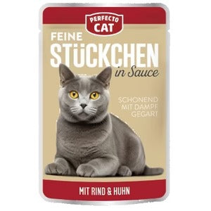 Perfecto Cat Fine Chunks in Sauce with Beef And Chicken 100g