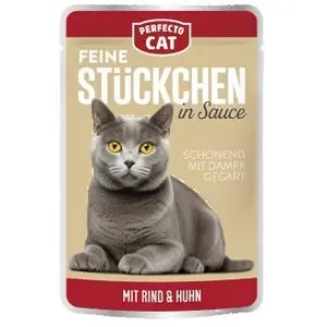 Perfecto Cat Fine Chunks in Sauce with Beef And Chicken 100g