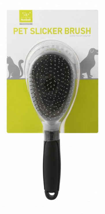 nunbell black & gray pet slicker brush