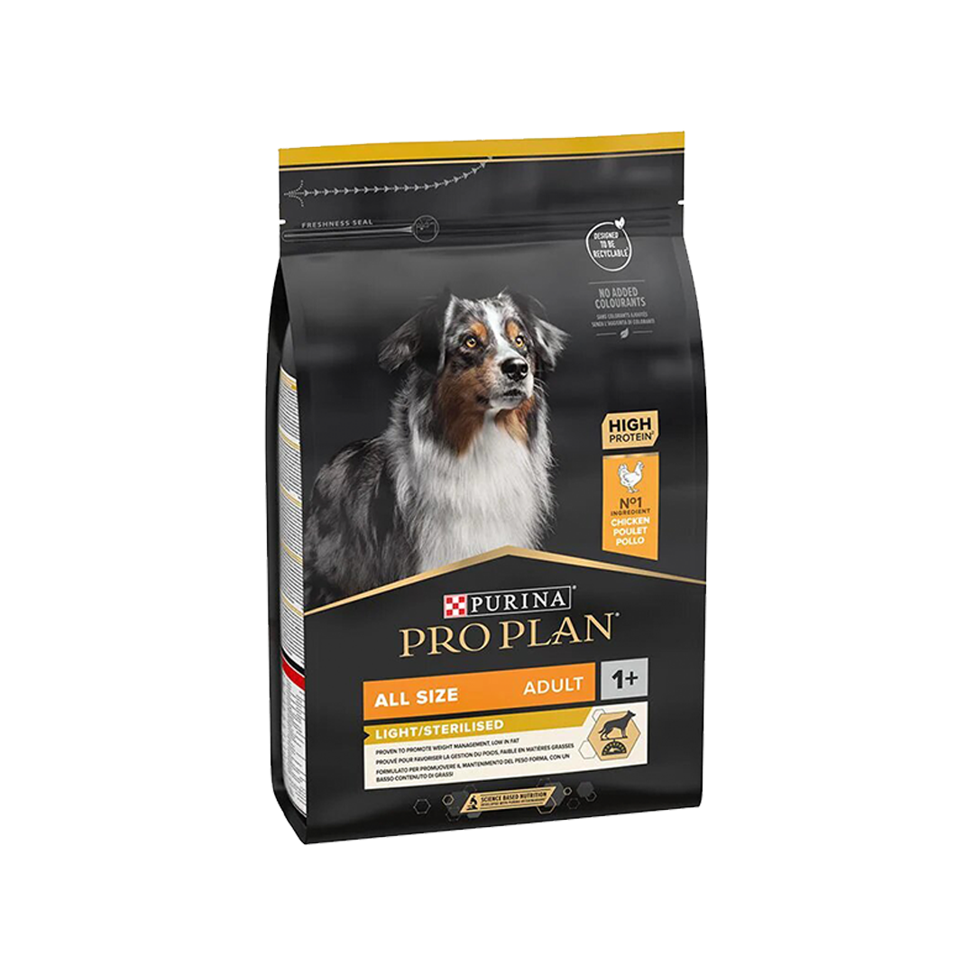 Pro Plan Dog Dry Food Adult All Sizes Light / Sterilised 3 kg
