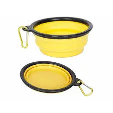 Uarone Black & Yellow Collapsible Pet Bowl