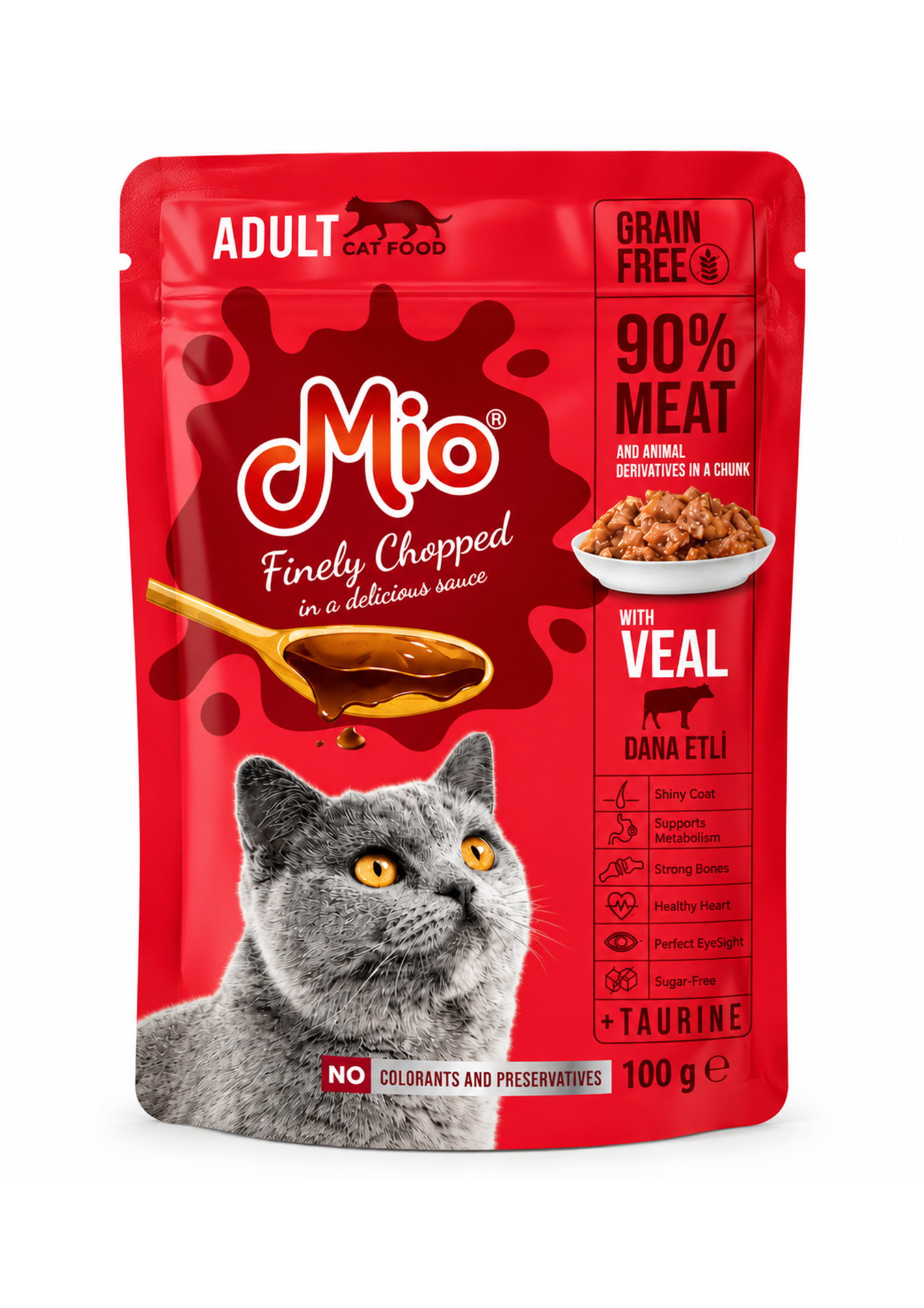 Mio Cat Food with Veal in Sauce 100g