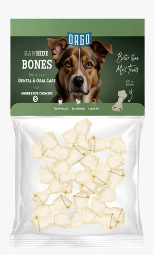 Orgo Rawhide Bones For Dog Dental Oral Care 100g Small