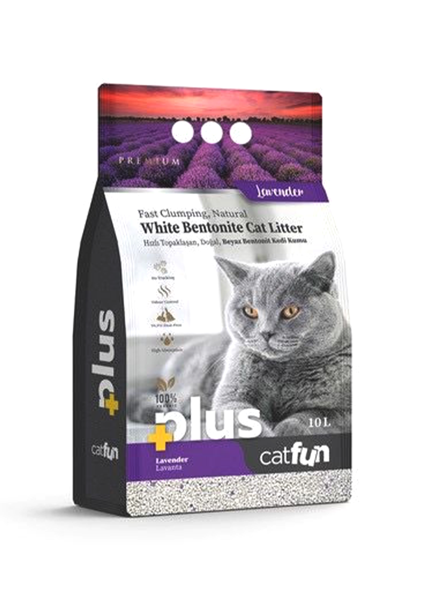 CATFUN Plus White Bentonite Cat Litter10L Lavender