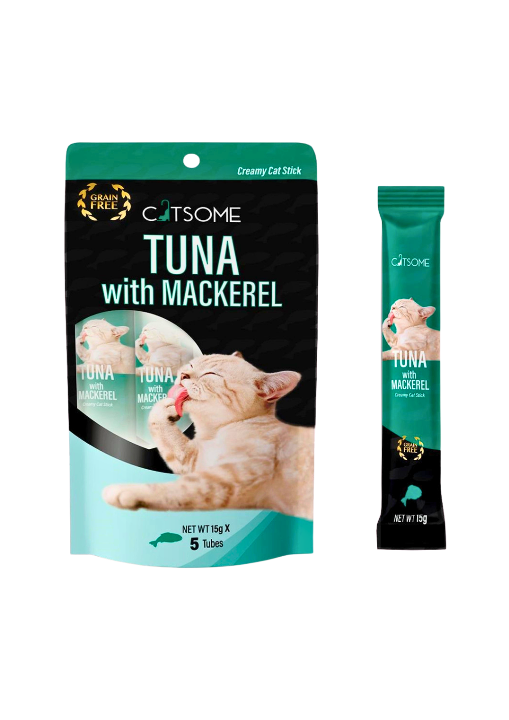 CATSOME Creamy Cat Stick Tuna with Mackerel 75g (5 sticks/pack)