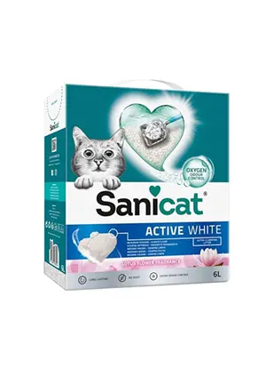 Sanicat Ultra clumping litter Active white with lotus flower fragrance 6 liter