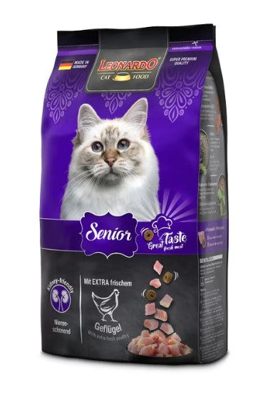 leonardo dry cat food with poultry senior 1.8 kg