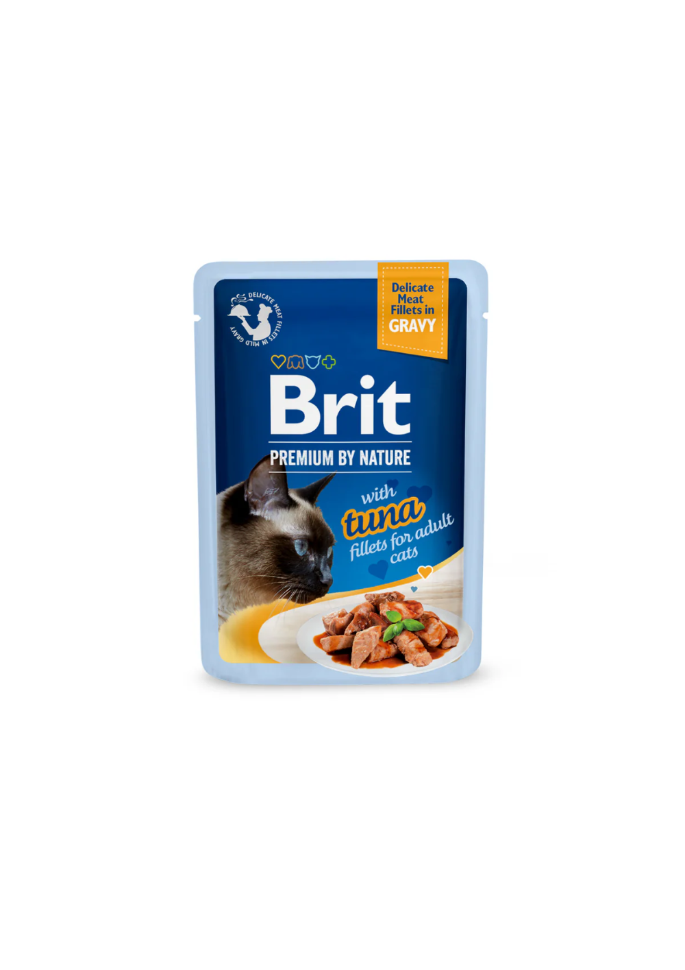 Brit Premium Cat Pouch with Tuna Fillets in Gravy for Adult Cats 85g