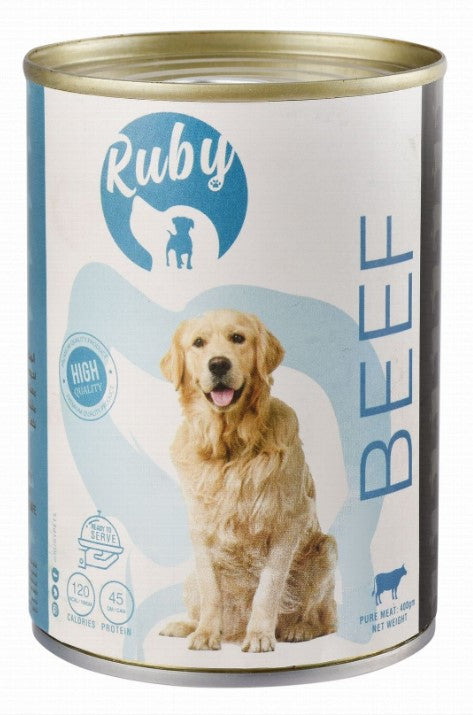 Ruby Wet Food with Beef for Adult Dogs 400 gm