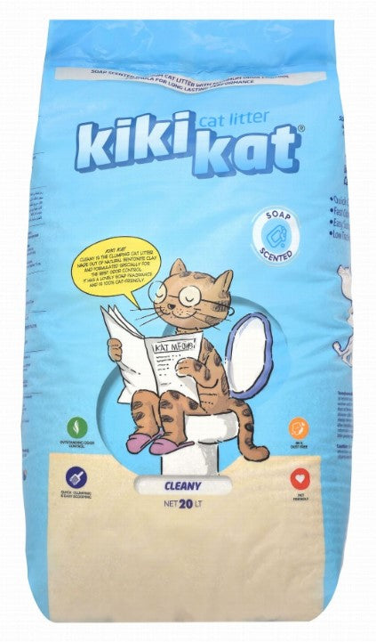 Kiki Kat Bentonite Clumping Cat Litter Soap Scent 20L