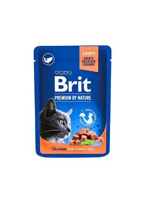 Brit Chunks in Gravy with Salmon for Sterilised Cats 100g