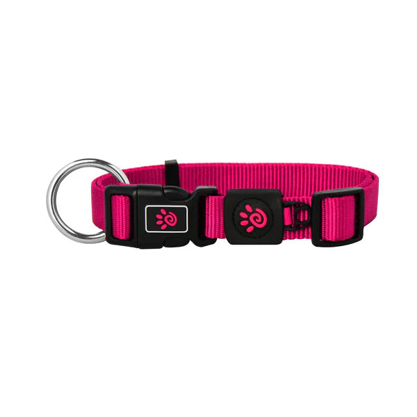 DOCO dog collar large Nylon o-ring pink (40-62x2.5cm)