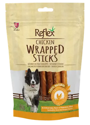 Reflex Chicken Wrapped Sticks Dog Treats 80G
