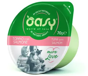 Oasy Cat Wet Food Tuna With Salmon Gravy- Can 70 gm