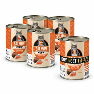 Royal Pet Grain-Free Salmon Paté Adult Cat Food Bundle – Buy 5 Get 1 Free (6 x 400g)