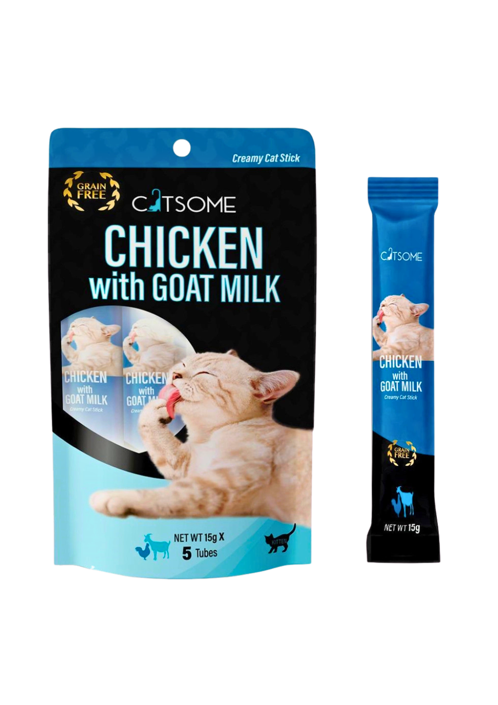 CATSOME Creamy Cat Stick Chicken With Goat Milk 75g (5 sticks/pack)