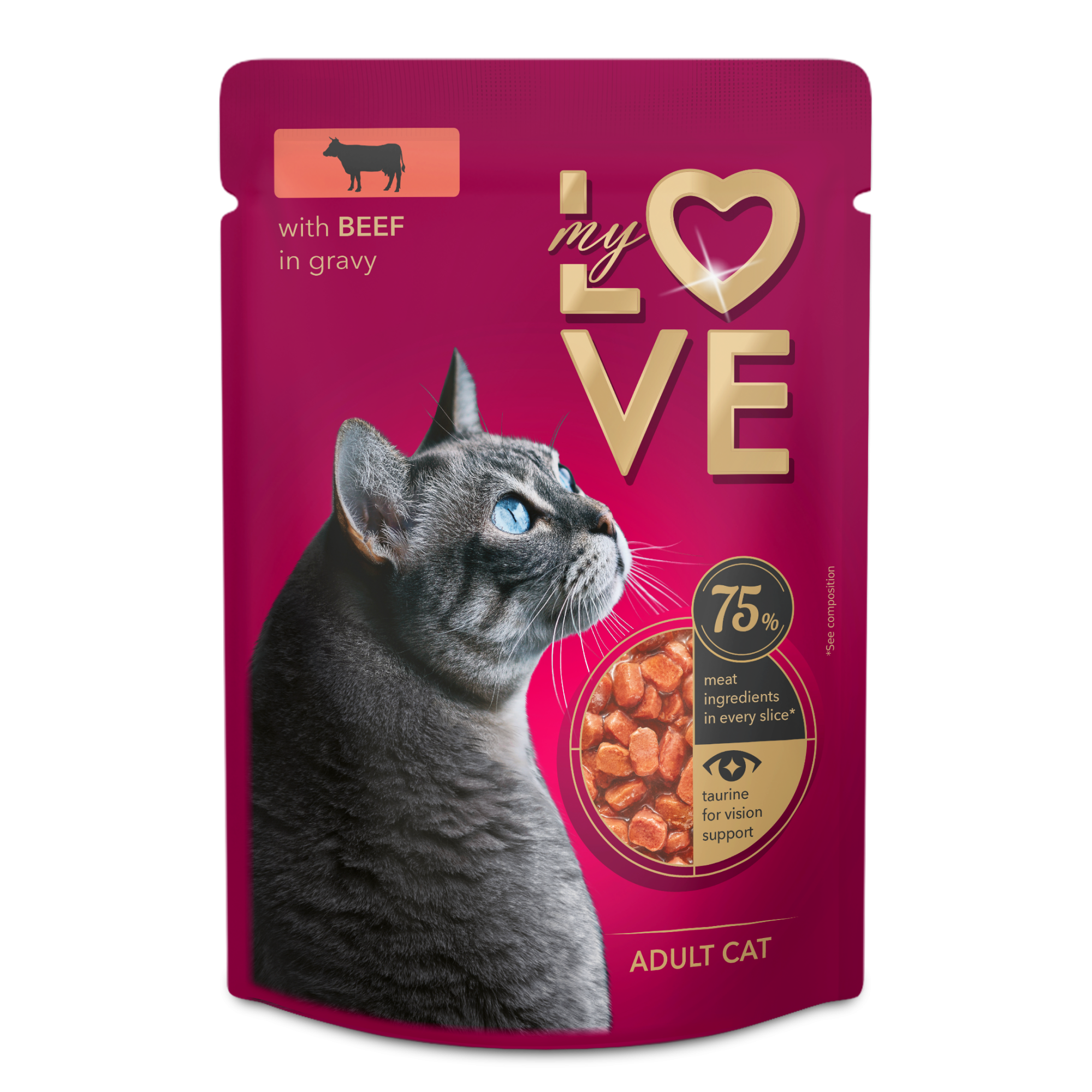 My Love Cat Wet Food Beef in Gravy - Pouch 85 gm