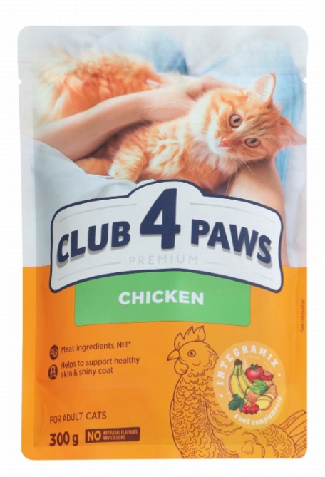 Club 4 Paws Dry Food with chicken for Adult Cats 300g