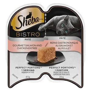 SHEBA Bistro Perfect PORTIONS Wet Cat Food Patè Chicken & Salmon , 75g