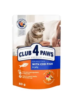 Club 4 Paws Cat Wet Food Adult with Cod Fish 80 g