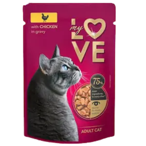 My Love Wet Food For Adult Cat With Chicken In Gravy 85g