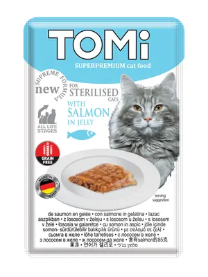 Tomi with Salmon for Sterilised Cats in Jelly (85G)