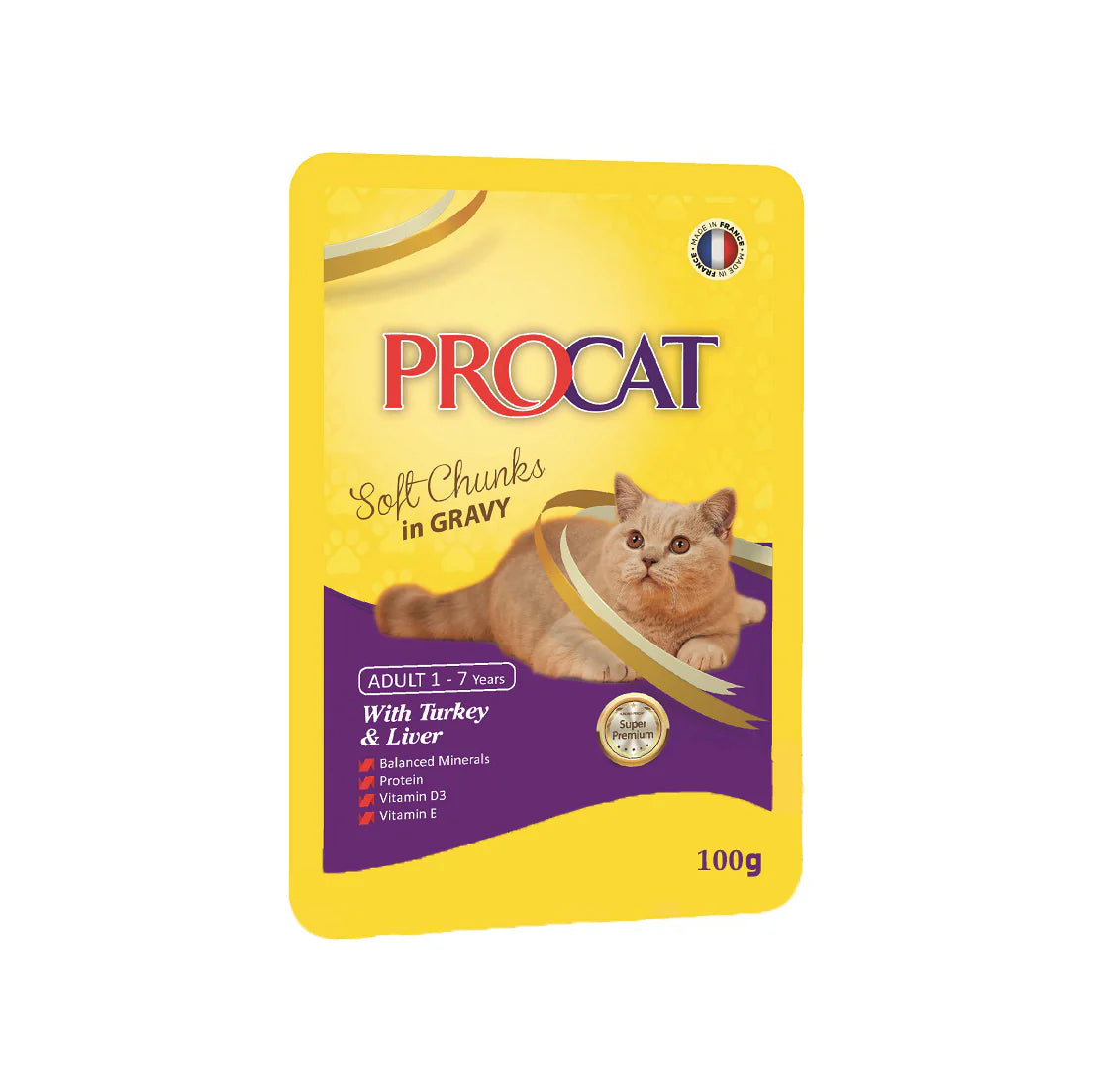Procat Wet Food with Turkey 100G
