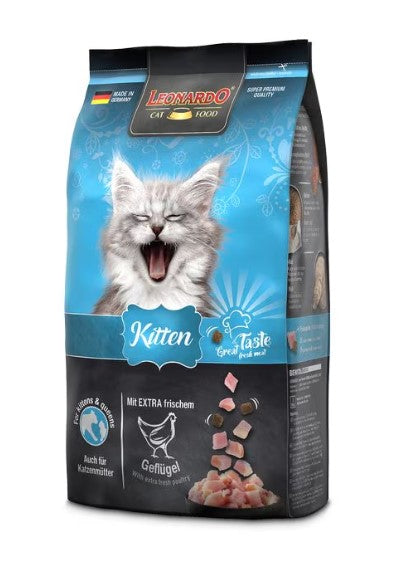 leonardo dry cat food with poultry kitten 1.8kg