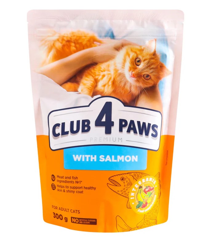 Club 4 Paws Dry Food with salmon for Adult Cats 300 gm
