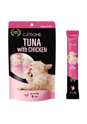 CATSOME Creamy Cat Stick Tuna with Chicken 75g (5 sticks/pack)