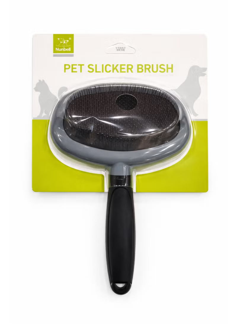 nunbell small pet slicker gray brush