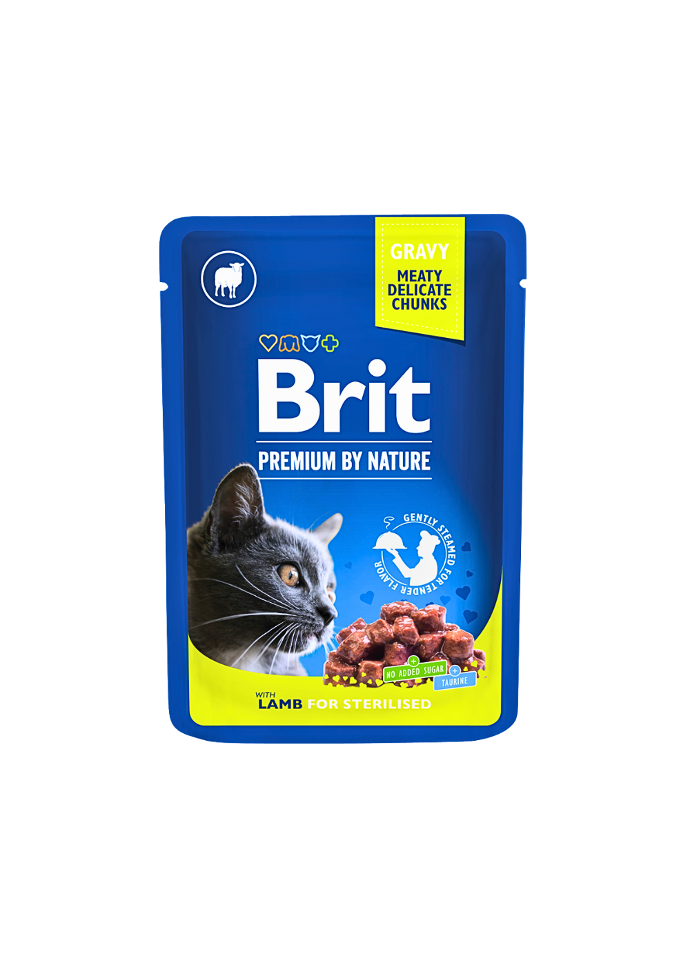 Brit Chunks with Lamb in Gravy for Sterilised Cats 100g